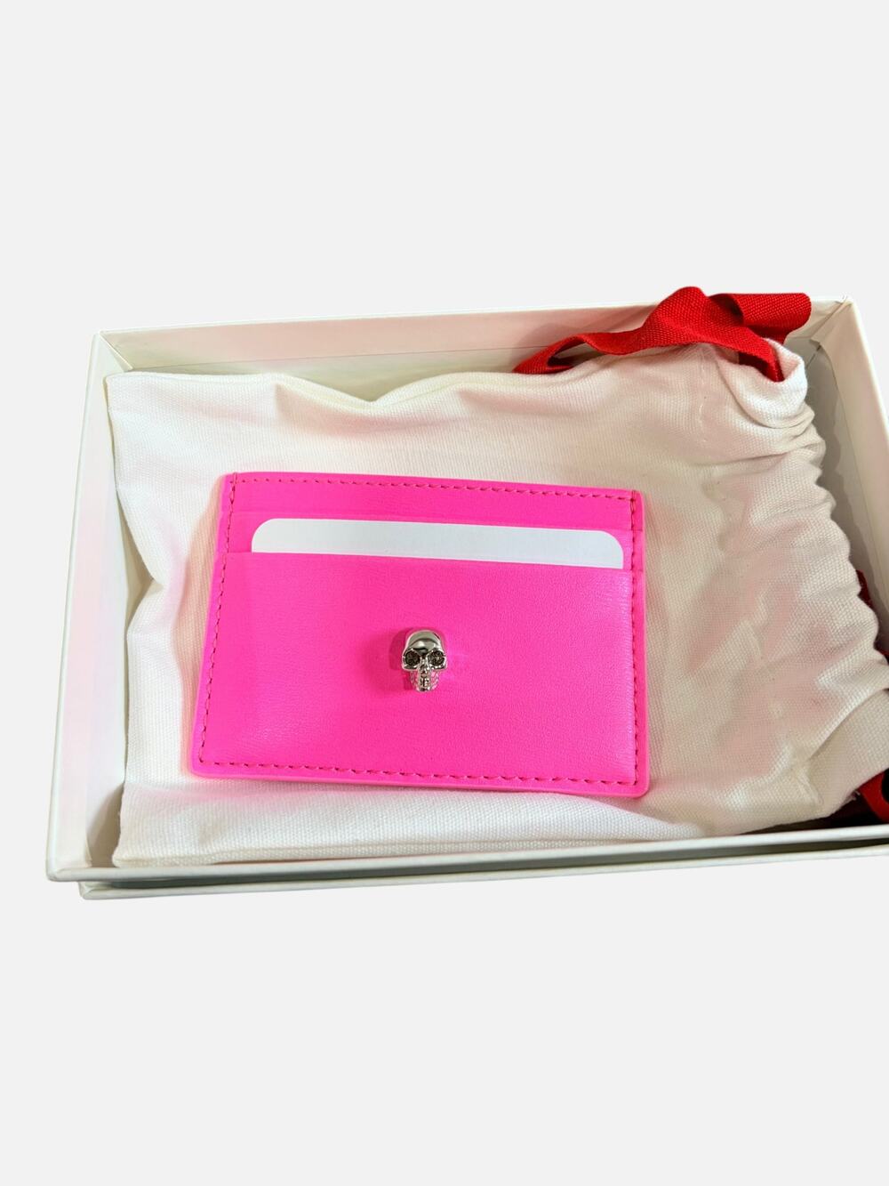 6785 - Alexander Mcqueen Pink Skull Cardholder - New in Box